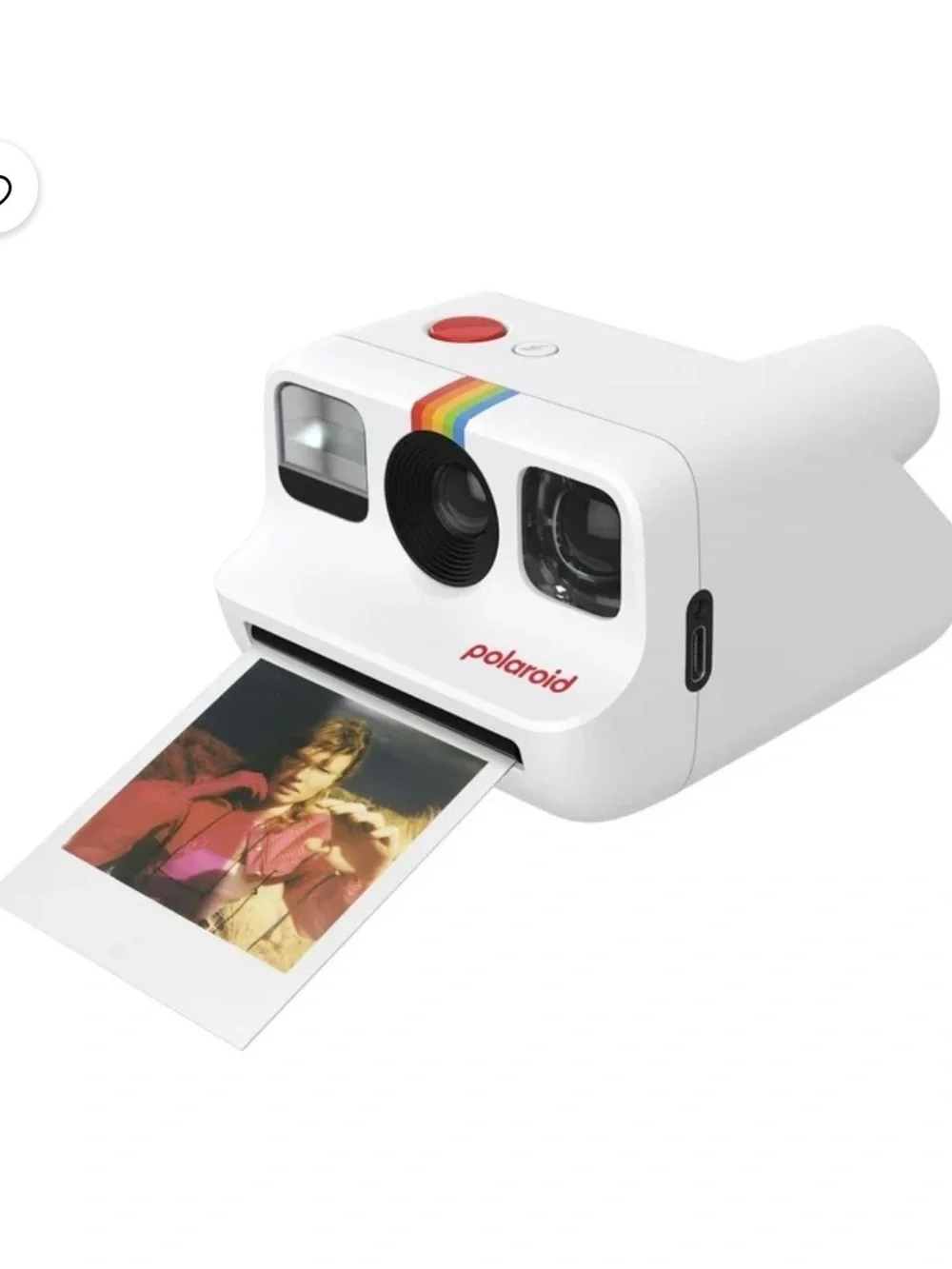 NEW, Never Used. Polaroid Go Instant Camera in White with Rainbow Accent